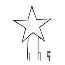 60cm Light up Dewdrop Metal Christmas Star with Garden Stake & Warm White LEDs