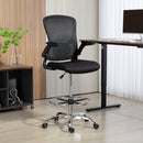 HOMCOM Ergonomic Tall Office Chair, 360 Degree Swivel Task Stool, Black