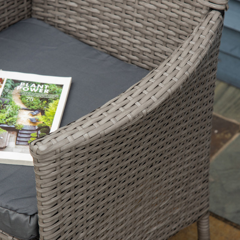 Outsunny 4 PC Outdoor Rattan Armchair Wicker Dining Chair Set for Garden