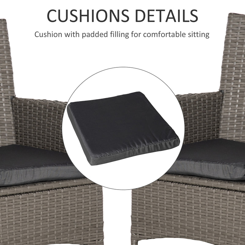 Outsunny 4 PC Outdoor Rattan Armchair Wicker Dining Chair Set for Garden