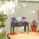 Outsunny Raised Planter, Metal Raised Garden Bed on Legs with Drainage Hole
