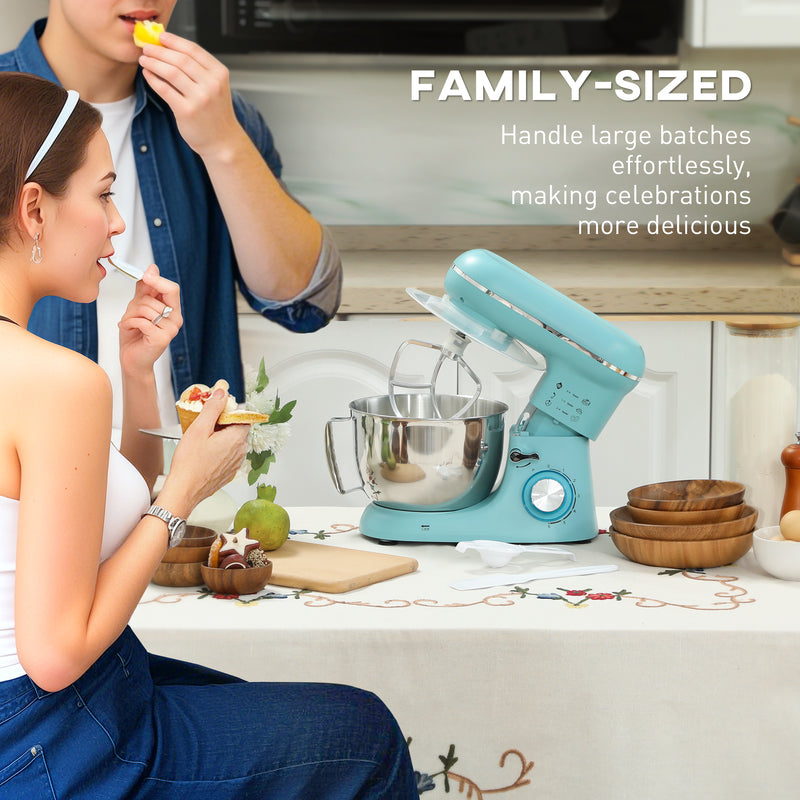 HOMCOM Electric Stand Mixer, 4.5L Food Mixer with Dough Hook, Whisk