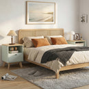 HOMCOM Modern Nightstand Set Of 2, Bedside Table With Drawer And Open Shelf