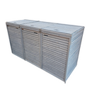 2.03m x 1.14m Large Grey Wooden Outdoor Garden Triple Wheelie Bin Store Storage for 3 Bins