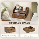 HOMCOM Floating Nightstands Set of 2, Nightstand with Drawer, Rustic Brown
