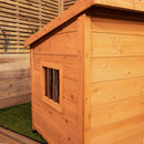 82cm x 1.16m Large Outdoor Garden Wooden Dog House Kennel with Window