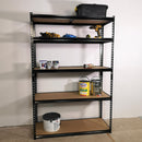 Garage Shelving 122cm Wide & 183cm High Heavy Duty 5 Tier Multipurpose Metal Racking Unit  / Warehouse Shelving Storage in Black