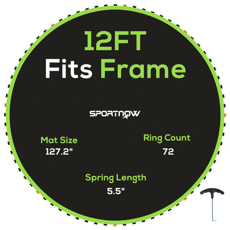 SPORTNOW Trampoline Mat with 72 V-Hooks, for 12ft Trampoline