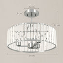 HOMCOM Semi Flush Mount Modern Crystal Chandelier Ceiling Light