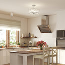 HOMCOM Semi Flush Mount Modern Crystal Chandelier Ceiling Light