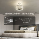 HOMCOM Semi Flush Mount Modern Crystal Chandelier Ceiling Light
