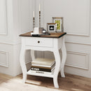 HOMCOM Bedside Tables Set of 2, Bedside Cabinets with Drawer, Shelf, White