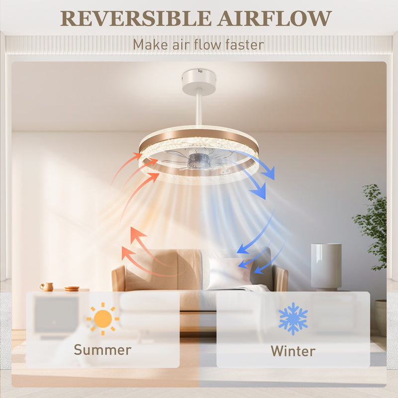 HOMCOM Ceiling Fan Light With 3 Colour, Timer, Reversible, Remote