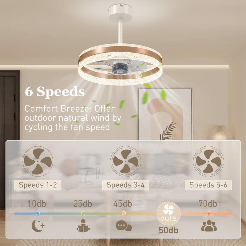 HOMCOM Ceiling Fan Light With 3 Colour, Timer, Reversible, Remote