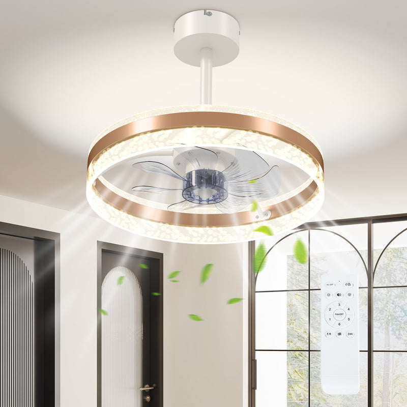 HOMCOM Ceiling Fan Light With 3 Colour, Timer, Reversible, Remote