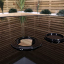Outdoor 2 Person Round Glass Top Garden Dining Table Chairs Set
