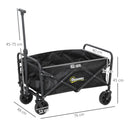Outsunny 62L Festival Trolley, 120kg Heavy Duty Folding Trolley Cart, Black