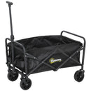 Outsunny 62L Festival Trolley, 120kg Heavy Duty Folding Trolley Cart, Black