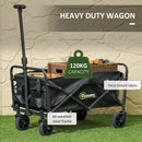 Outsunny 62L Festival Trolley, 120kg Heavy Duty Folding Trolley Cart, Black