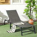 Outsunny Foldable PE Rattan Sun Lounger w/ 5-Level Adjustable Backrest, Grey