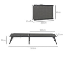 Outsunny Foldable PE Rattan Sun Lounger w/ 5-Level Adjustable Backrest, Grey