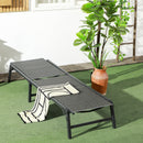 Outsunny Foldable PE Rattan Sun Lounger w/ 5-Level Adjustable Backrest, Grey
