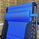 Luxury Padded Multi Position Zero Gravity Garden Relaxer Chair Lounger In Blue & Black