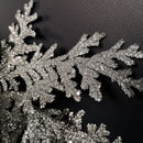 1.8m Silver Glitter Cedar Leaf Garland Christmas Decoration