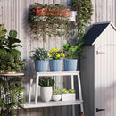 Outsunny Set Of 3 Round Plant Pots Outdoor 22cm For Garden, White