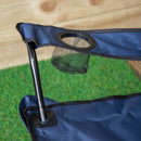 Outdoor Blue Folding Camping Chair With Armrests & Cupholder