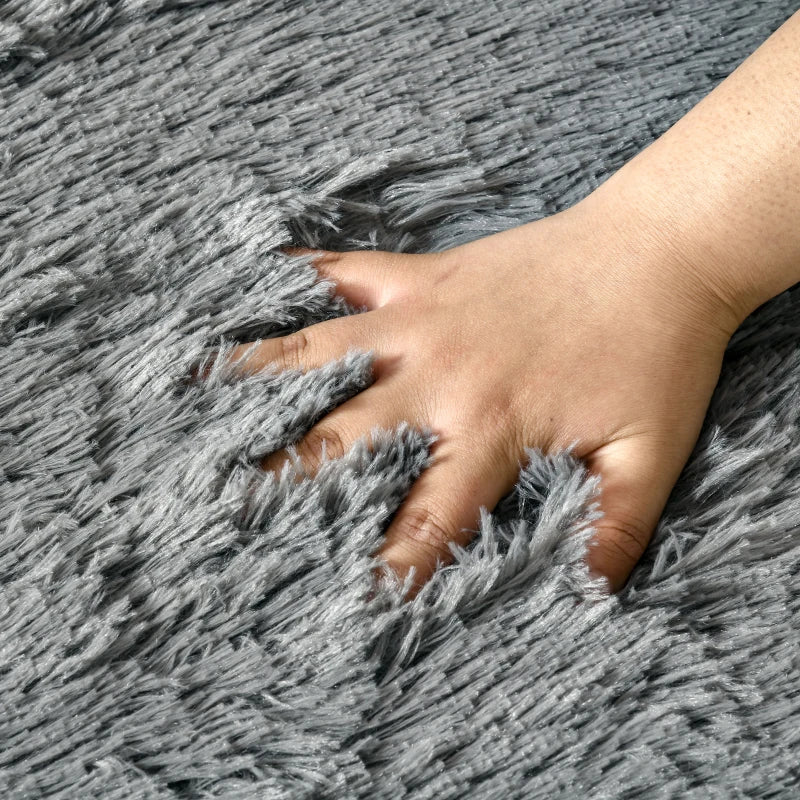 HOMCOM Fluffy Shaggy Rug 90x150 cm - Grey