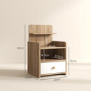 HOMCOM Bedside Table With Drawer For Bedroom, Living Room, Natural Wood Effect