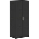 HOMCOM Wardrobe for Bedroom, Double Wardrobe with Hanging Rail