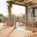 Outsunny Wooden Expanding Fence Panels, 180 x 30 x 103cm, Dark Grey