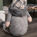 73cm Grey Sitting Christmas Gonk Decoration with Tartan Hat and Dangly Legs
