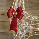 1.48m Light up Acrylic Christmas Deer Decoration with Red Bow and 940 Warm White LEDs