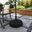 Outsunny Garden Parasol Base, 28kg Sand Filled, 23kg Water Filled, Black