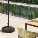 Outsunny Garden Parasol Base, 28kg Sand Filled, 23kg Water Filled, Black