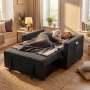 HOMCOM 2 Seater Sofa Bed Convertible Bed Settee With Pillows, Black