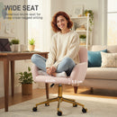 HOMCOM Swivel Office Chair, Vanity Desk Chair With Adjustable Height, Wheels
