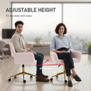 HOMCOM Swivel Office Chair, Vanity Desk Chair With Adjustable Height, Wheels
