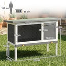 PawHut Rabbit Hutch, Guinea Pig Hutch Outdoor Cage W/ Asphalt Roof, Green