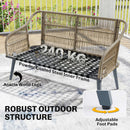Outsunny 4 Piece Rattan Garden Furniture Set w/ Thick Cushions, Grey
