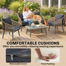 Outsunny 4 Piece Rattan Garden Furniture Set w/ Thick Cushions, Grey
