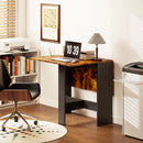 HOMCOM Wooden Folding Table Writing Desk Rustic Brown