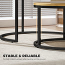 HOMCOM 2 Pcs Stacking Coffee Table Set With Steel Frame