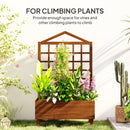 Outsunny Wooden Garden Planters With Trellis For Vine Climbing Plants Brown