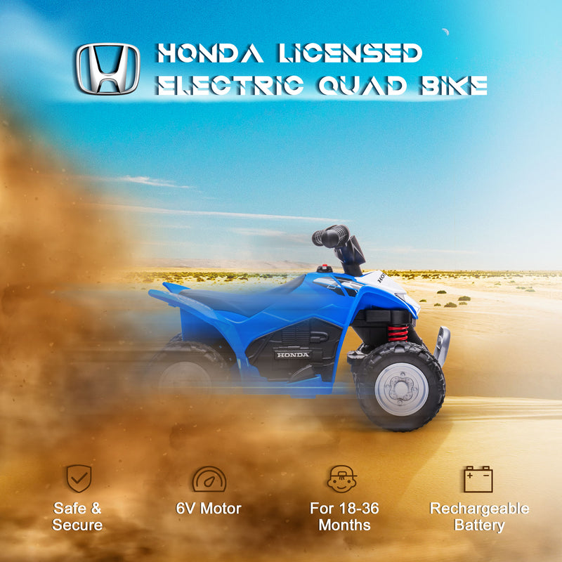 AIYAPLAY Honda Licensed Kids Electric Quad Bike 6V ATV 1.5-3 Years Red And Blue