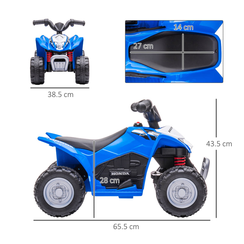 AIYAPLAY Honda Licensed Kids Electric Quad Bike 6V ATV 1.5-3 Years Red And Blue