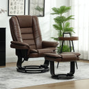 HOMCOM Swivel Manual Recliner and Footrest Set PU Leather Chair Brown